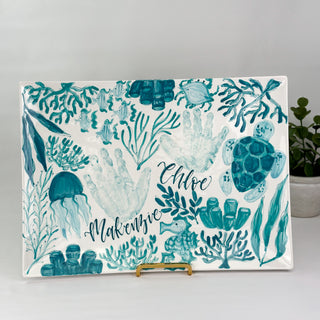 Beachy Chinoiserie Wide Platter