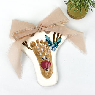 Vintage Reindeer Clay Ornament