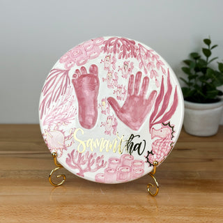 Beachy Chinoiserie Clay Plaque