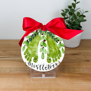 Mistletoes 6" Clay Ornament
