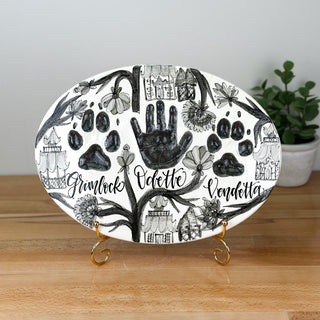 Classic Chinoiserie Clay Plaque