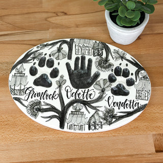 Classic Chinoiserie Clay Plaque