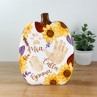 Fall Sunflowers Flat Pumpkin