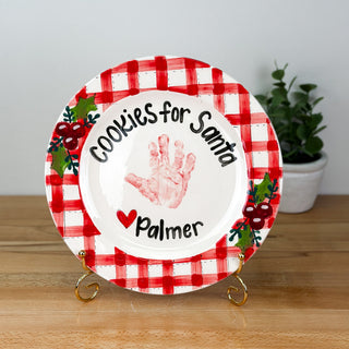 Holly Gingham Cookie Plate