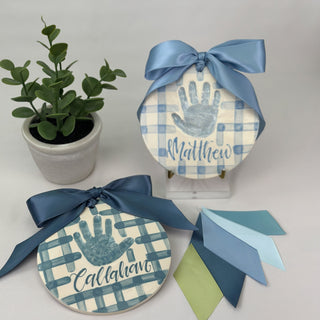 Gingham 6" Clay Ornament