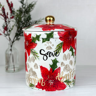 Poinsettia Canister