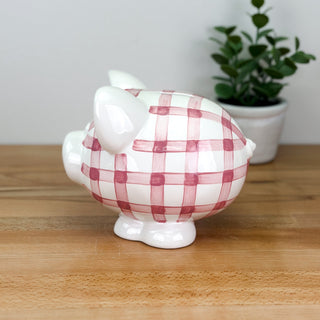 Gingham Petite Piggy Bank