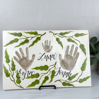 Laurels Siblings Clay Plaque