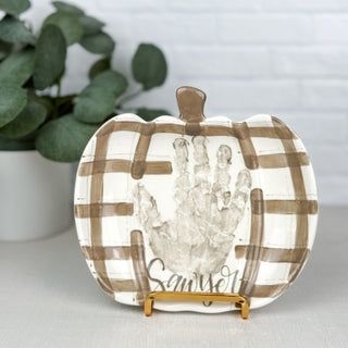 Gingham Pumpkin Dish