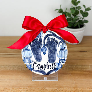 Classic Chinoiserie 6" Clay Ornament