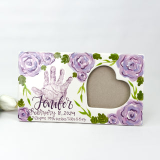 Elegant Flowers Heart Picture Frame