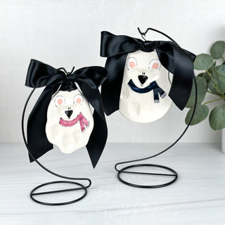 Polar Bear Clay Ornament