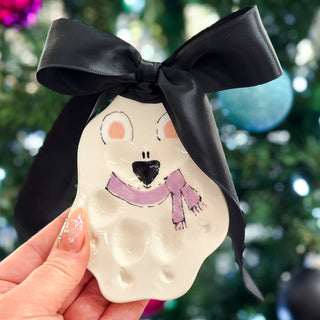 Polar Bear Clay Ornament