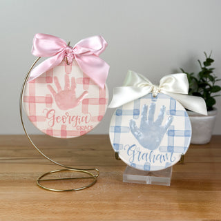 Gingham 6" Clay Ornament