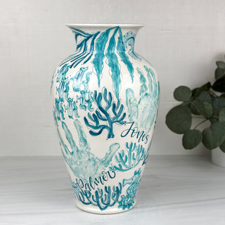 Beachy Chinoiserie XL Vase