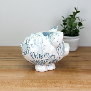 Beachy Chinoiserie Petite Piggy Bank
