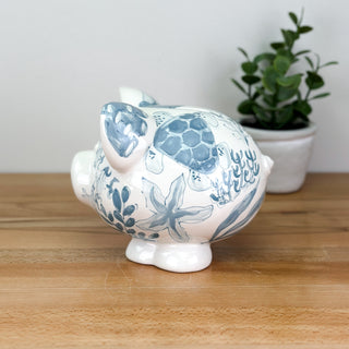 Beachy Chinoiserie Petite Piggy Bank