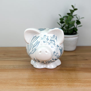 Beachy Chinoiserie Petite Piggy Bank
