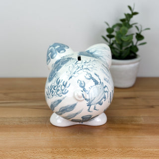 Beachy Chinoiserie Petite Piggy Bank
