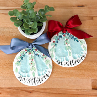 Mistletoes 6" Clay Ornament
