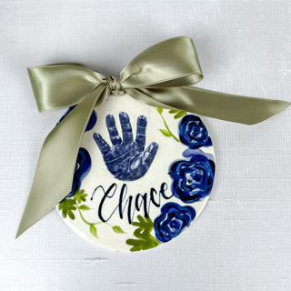 Elegant Flowers 6" Clay Ornament