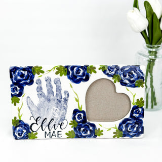 Elegant Flowers Heart Picture Frame