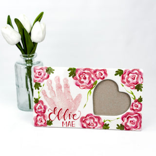 Elegant Flowers Heart Picture Frame