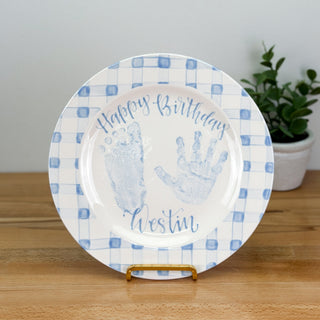 Gingham Birthday Cake Plate