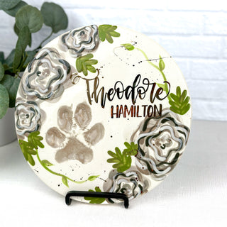 Elegant Flowers Clay Plaque