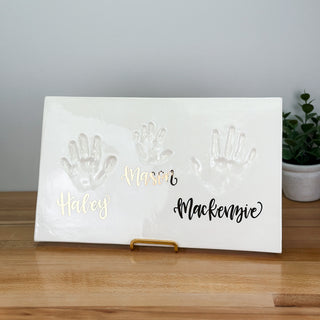 22k Gold Classic Siblings Clay Plaque