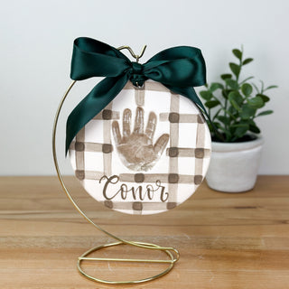 Gingham 6" Clay Ornament