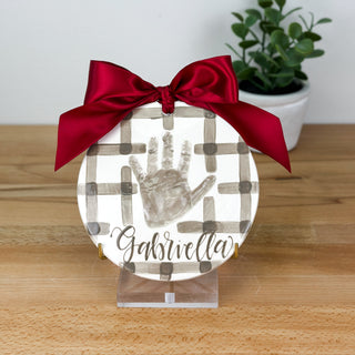 Gingham 6" Clay Ornament