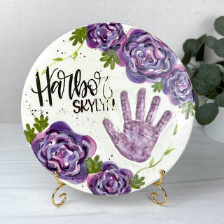 Elegant Flowers Clay Plaque