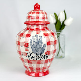 Patriotic Gingham Tyler Ginger Jar