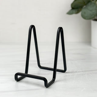 Small Black Angled Plate Stand (4.5")