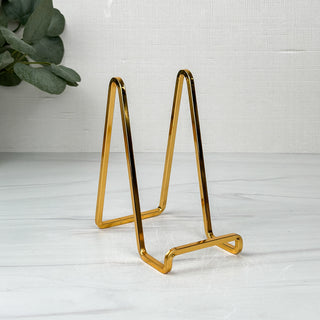Gold Angled Plate Stand (6")