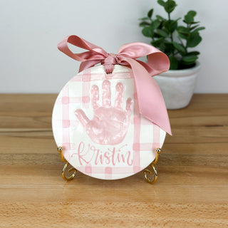 Gingham 6" Clay Ornament