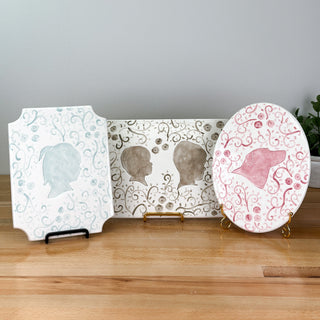 Vintage Vines Silhouette Clay Plaque