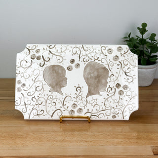 Vintage Vines Silhouette Clay Plaque