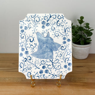 Vintage Vines Silhouette Clay Plaque