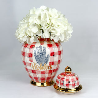 Patriotic Gingham Tyler Ginger Jar