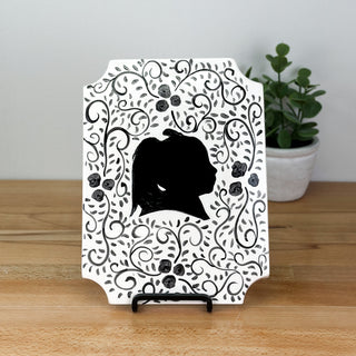 Vintage Vines Silhouette Clay Plaque