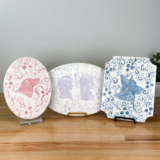 Vintage Vines Silhouette Clay Plaque