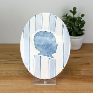 Stripes Clay Silhouette Plaque