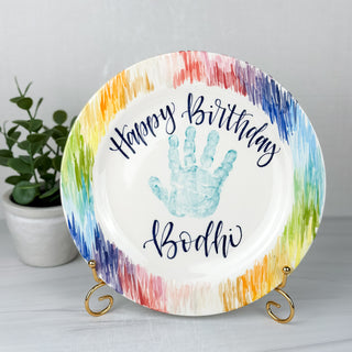 Abstract Art Birthday Cake Plate