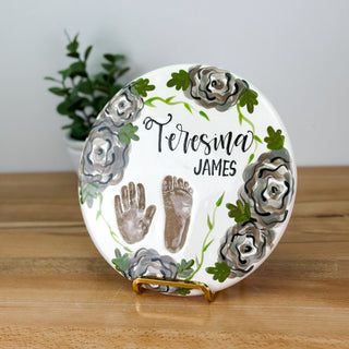 Elegant Flowers Clay Plaque