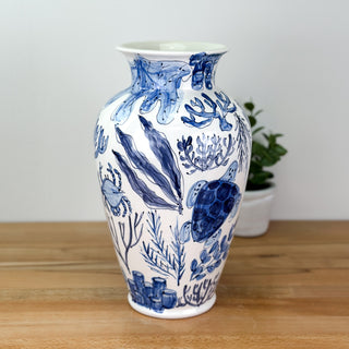 Beachy Chinoiserie XL Vase
