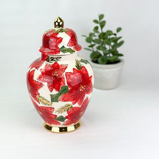 Poinsettia Tyler Ginger Jar