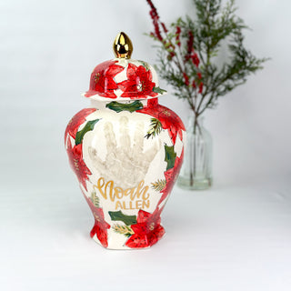 Poinsettia Keehln Ginger Jar