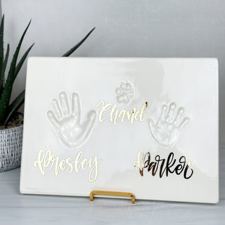 22k Gold Hand Lettered Name Siblings Plaque